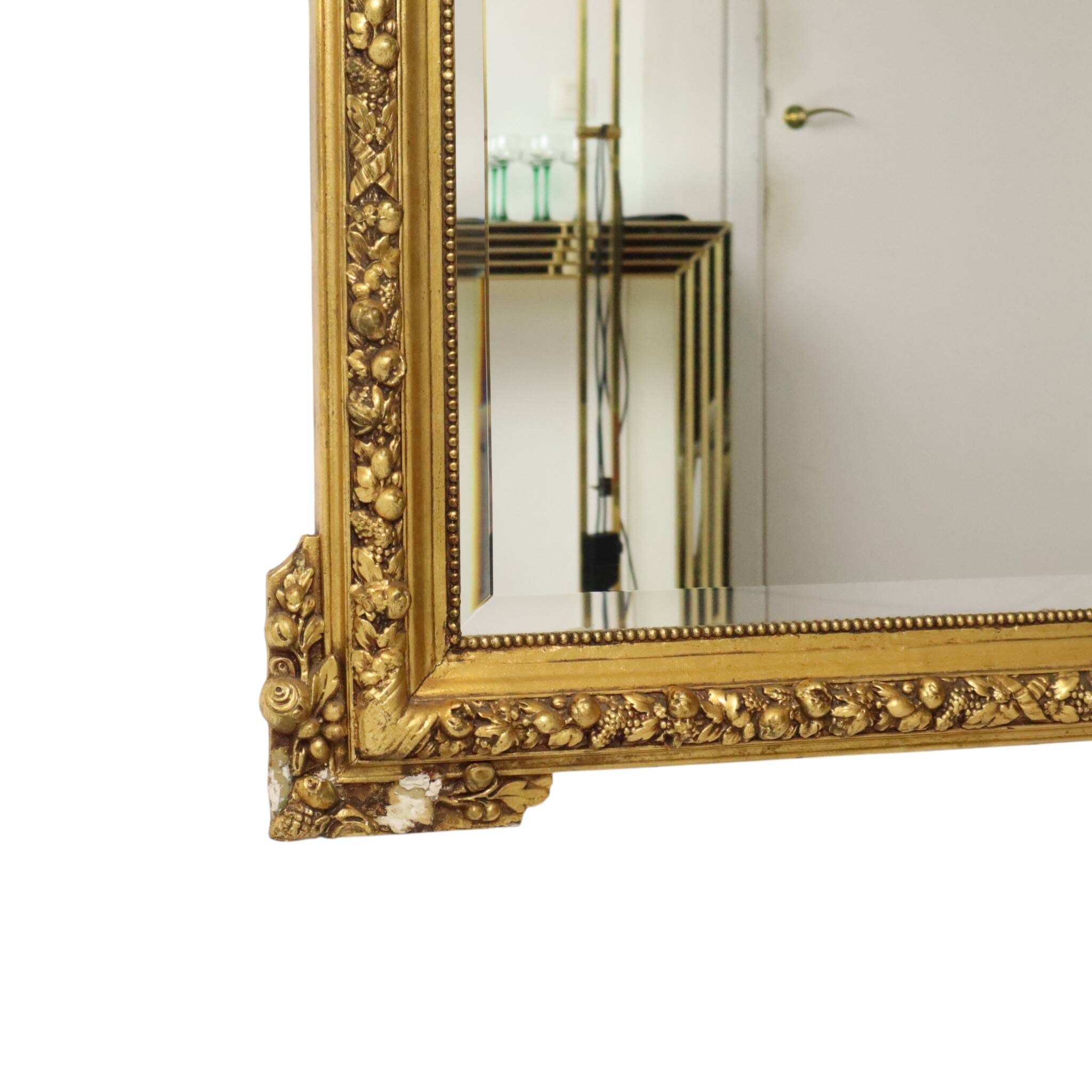 Miroir biseauté doré français antique XL