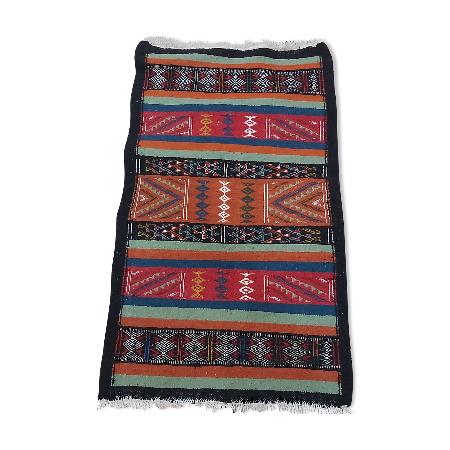 Traditional handmade multi-colored kilim rug