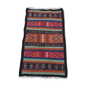 Tapis kilim multicolore fait main traditionnel