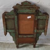 Old mirror-wall shelf in teak