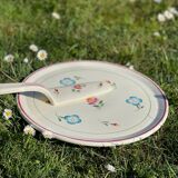 Vintage earthenware serving dish – Onnaing Earthenware Factory (Northern France)