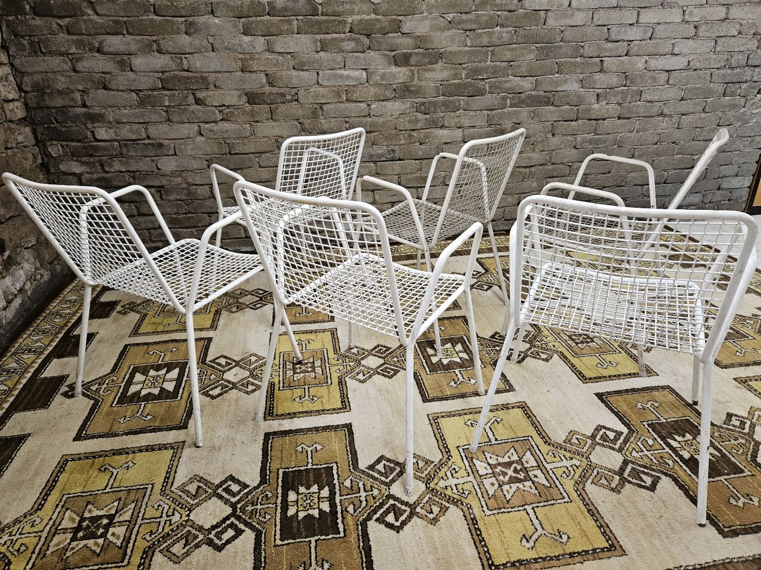 Set of 6 chairs and 1 rocking chair Rio by Emu 1960