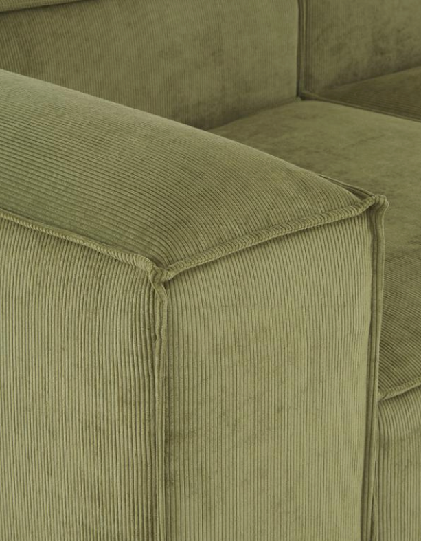 Lennon green corduroy modular corner sofa