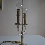 Bouillotte type lamp base in silver metal