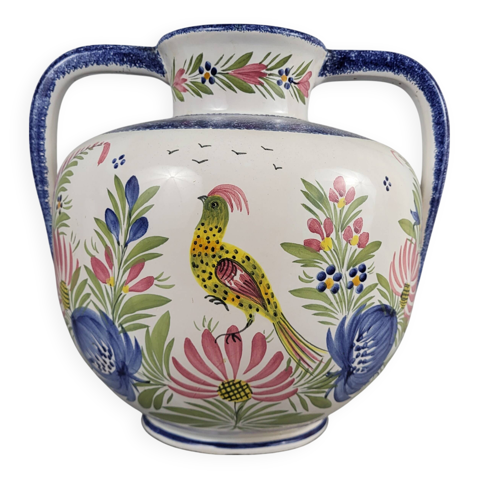 XXL ball vase in Quimper HB earthenware