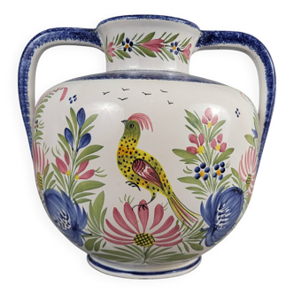 Vase boule XXL en faïence de Quimper HB