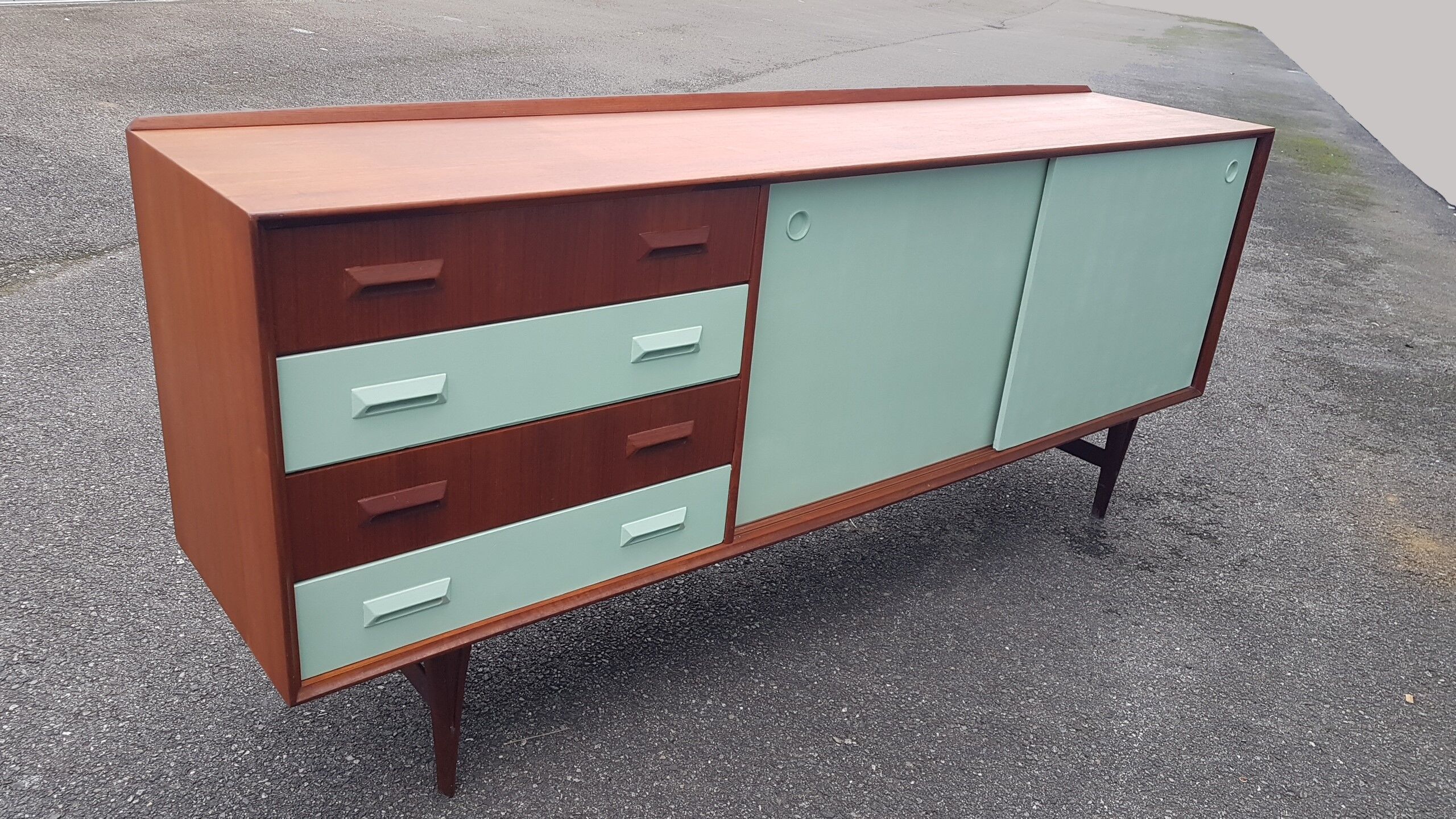 Scandinavian sideboard 1960 with sliding doors