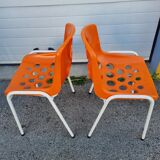 Chaises orange sicopal de 1970