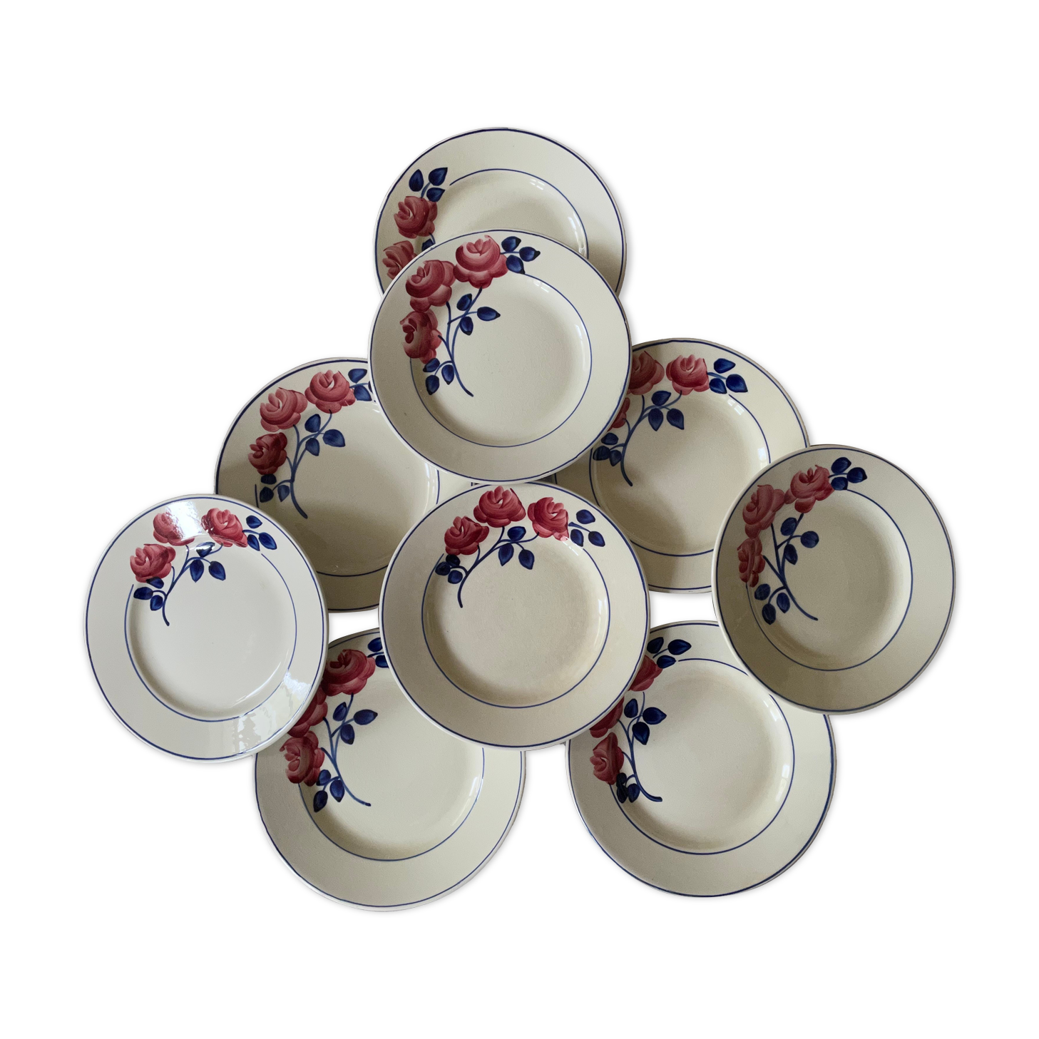 Dessert plates decorated with HBCM roses