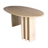 Vintage travertine oval table