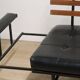 Vintage "Daybed" sofa bench in metal and imitation leather, 1950