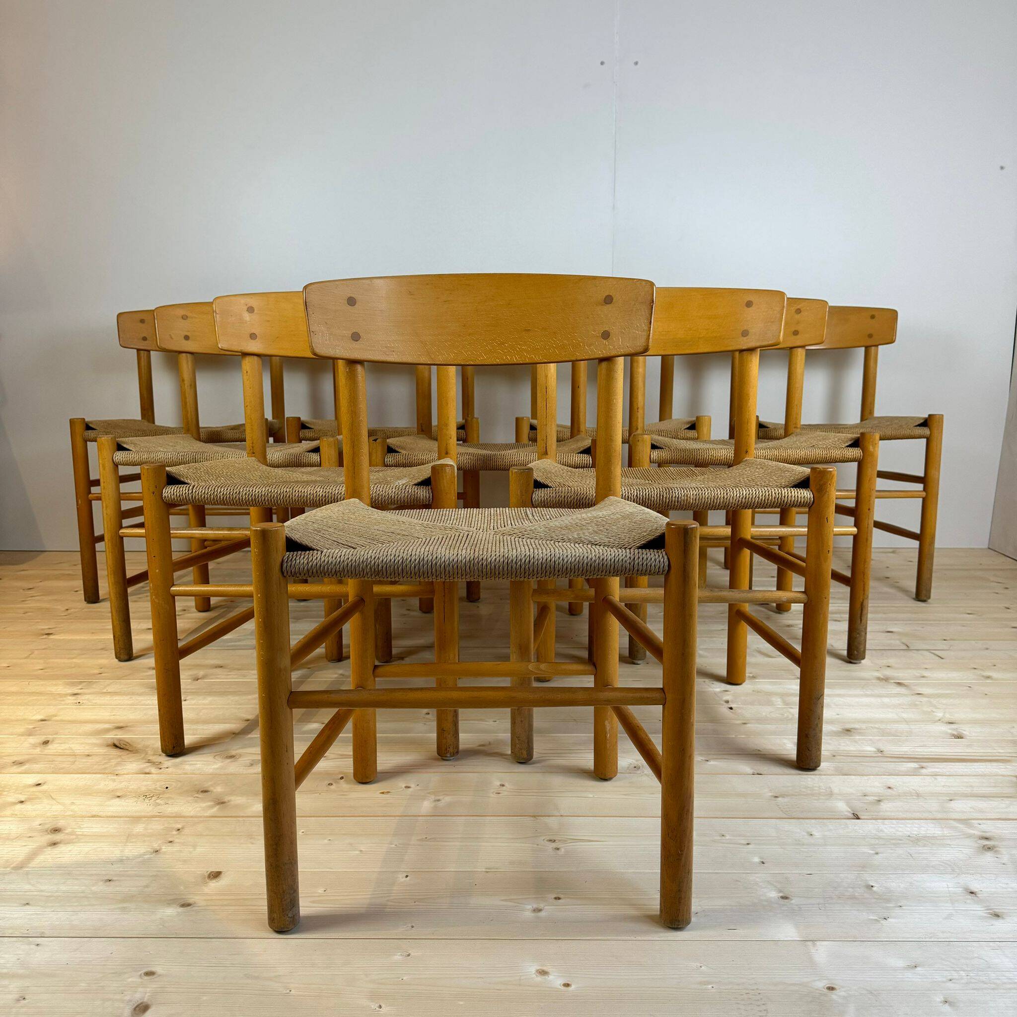 Set of ten 'J39' chairs, Børge Mogensen for FDB Møbler, 1960
