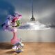 Vintage molded glass lampshade pendant light - tableware collection -