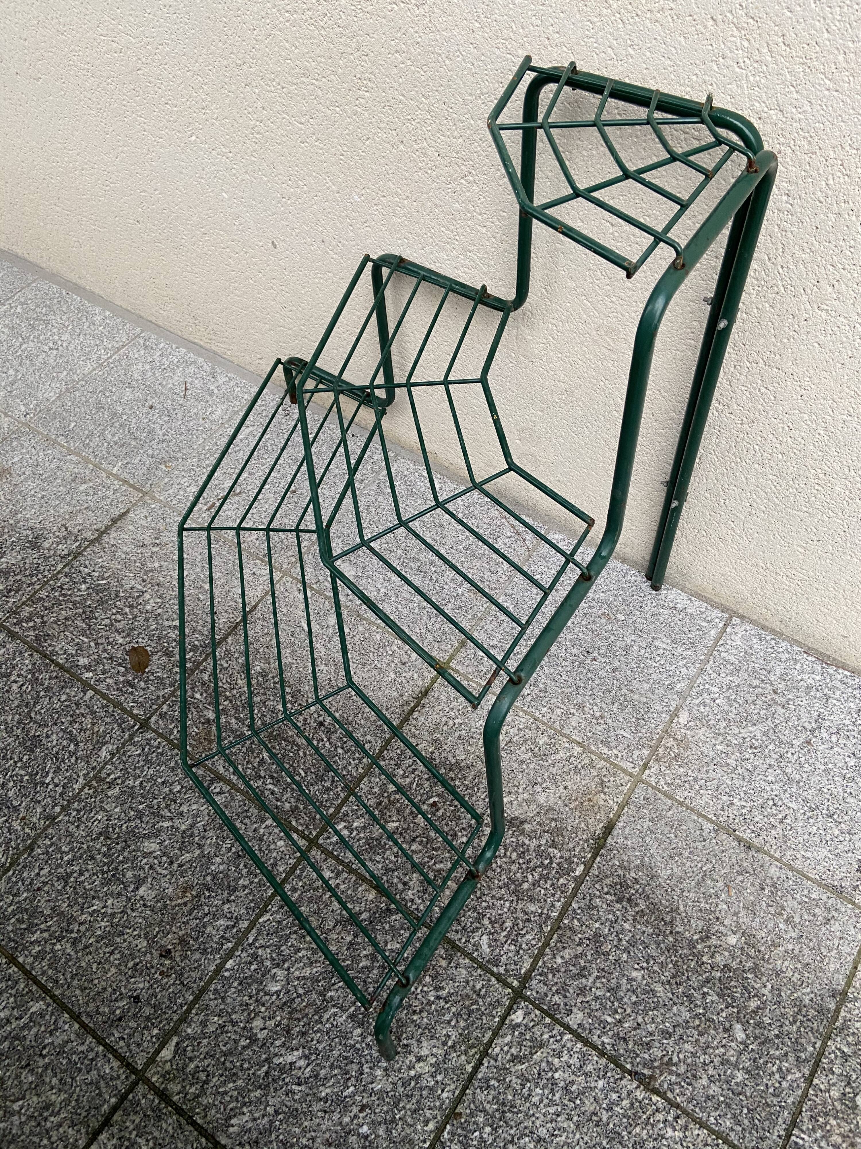 Florist shelf carries metal plants