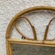 Vintage rattan wall shelf with mirror