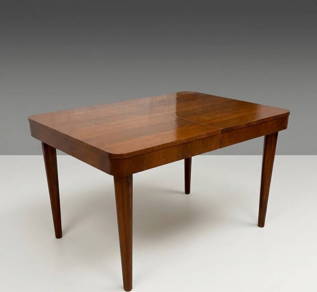 Extendable Dining Table Mid Century Wood Jindřich Halabala 1950s