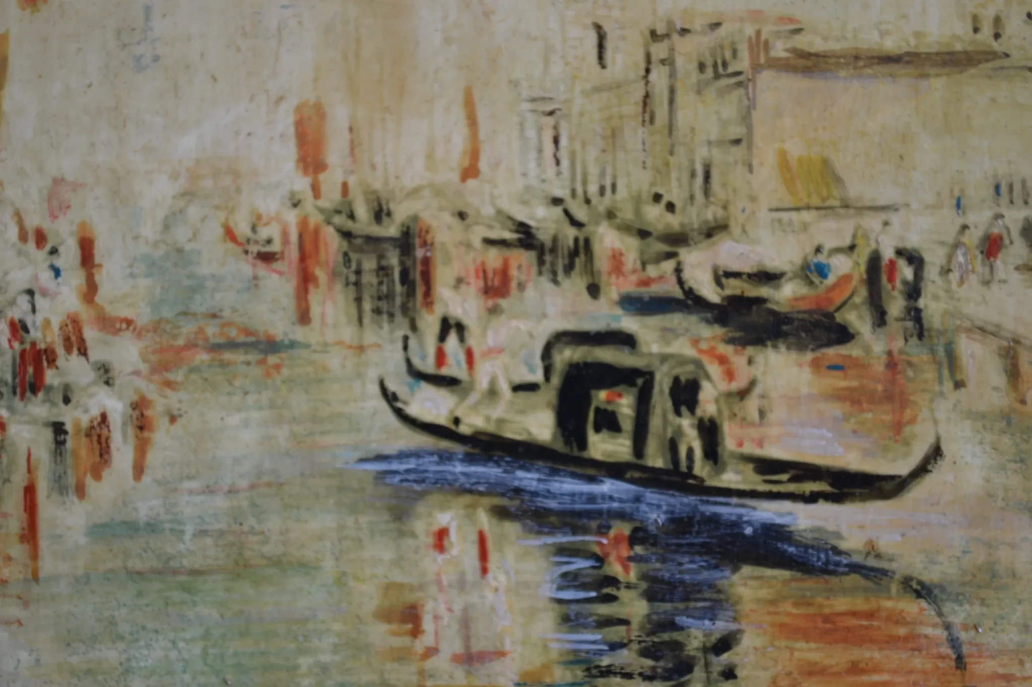 Venice "The Grand Canal" Old painting Oil on canvas