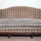 banquette de style Louis XVI vers 1900 tapisserie façon velours de gênes a décors floral