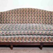 Louis XVI style bench circa 1900, geneva velvet tapestry with floral decorations