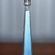 Pair of sterling silver and enamel candlesticks 1927 by Charles Green & Co.