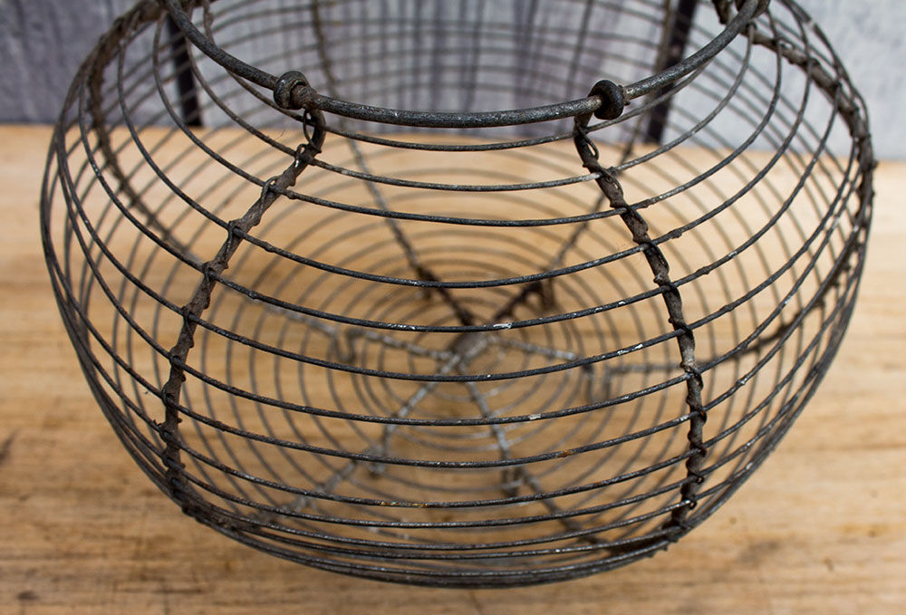 Antique wire egg basket