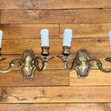 Pair of old bronze sconces