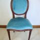 6 walnut and velvet medallion chairs, Louis XVI style