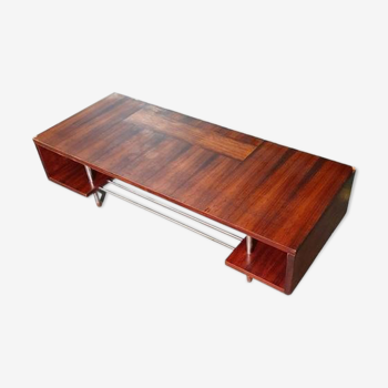 Table basse vintage années 60 palissandre et chrome