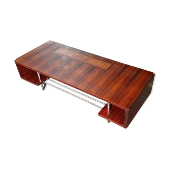 Vintage coffee table 60s rosewood and chrome