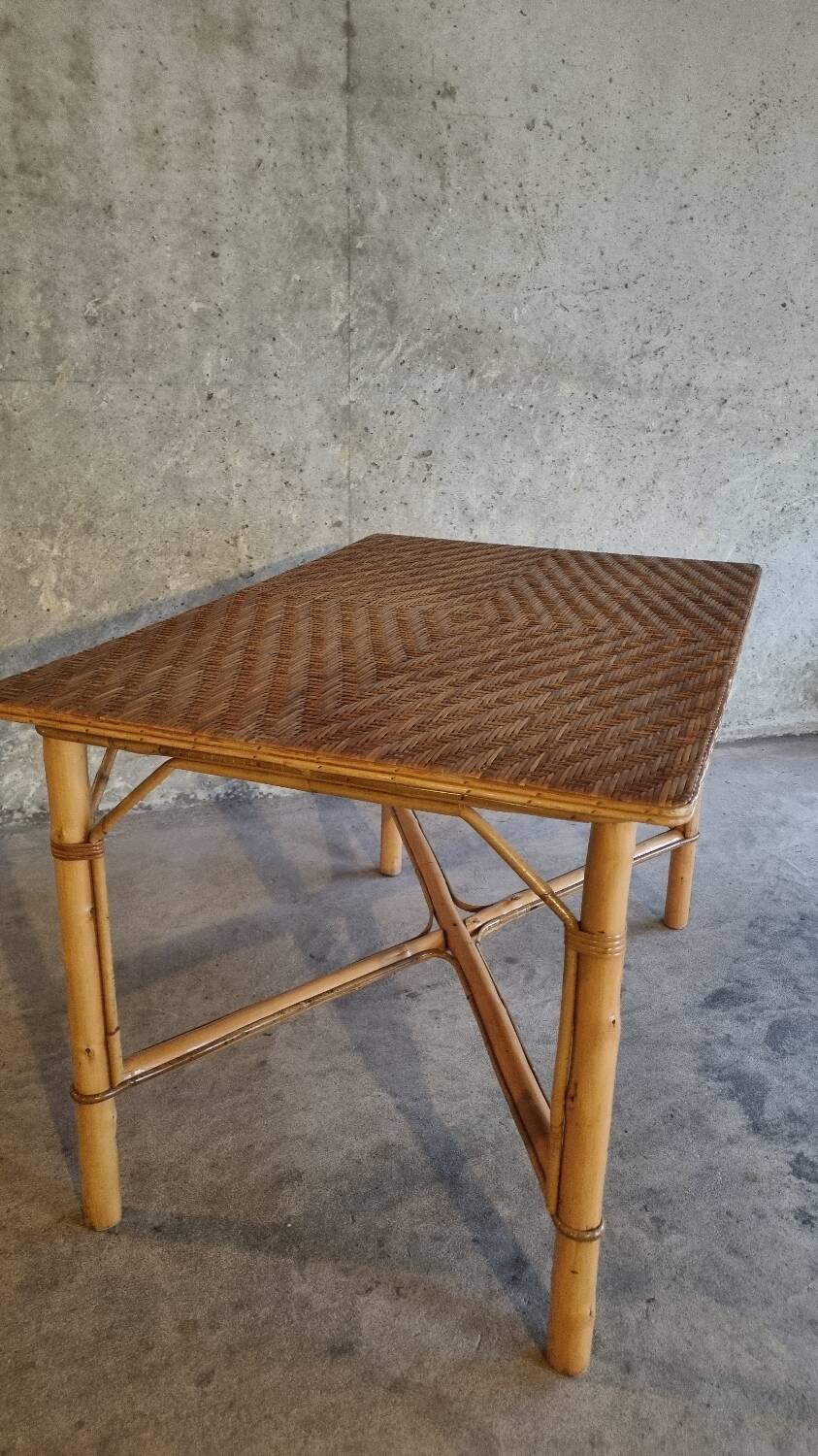Vintage rattan table