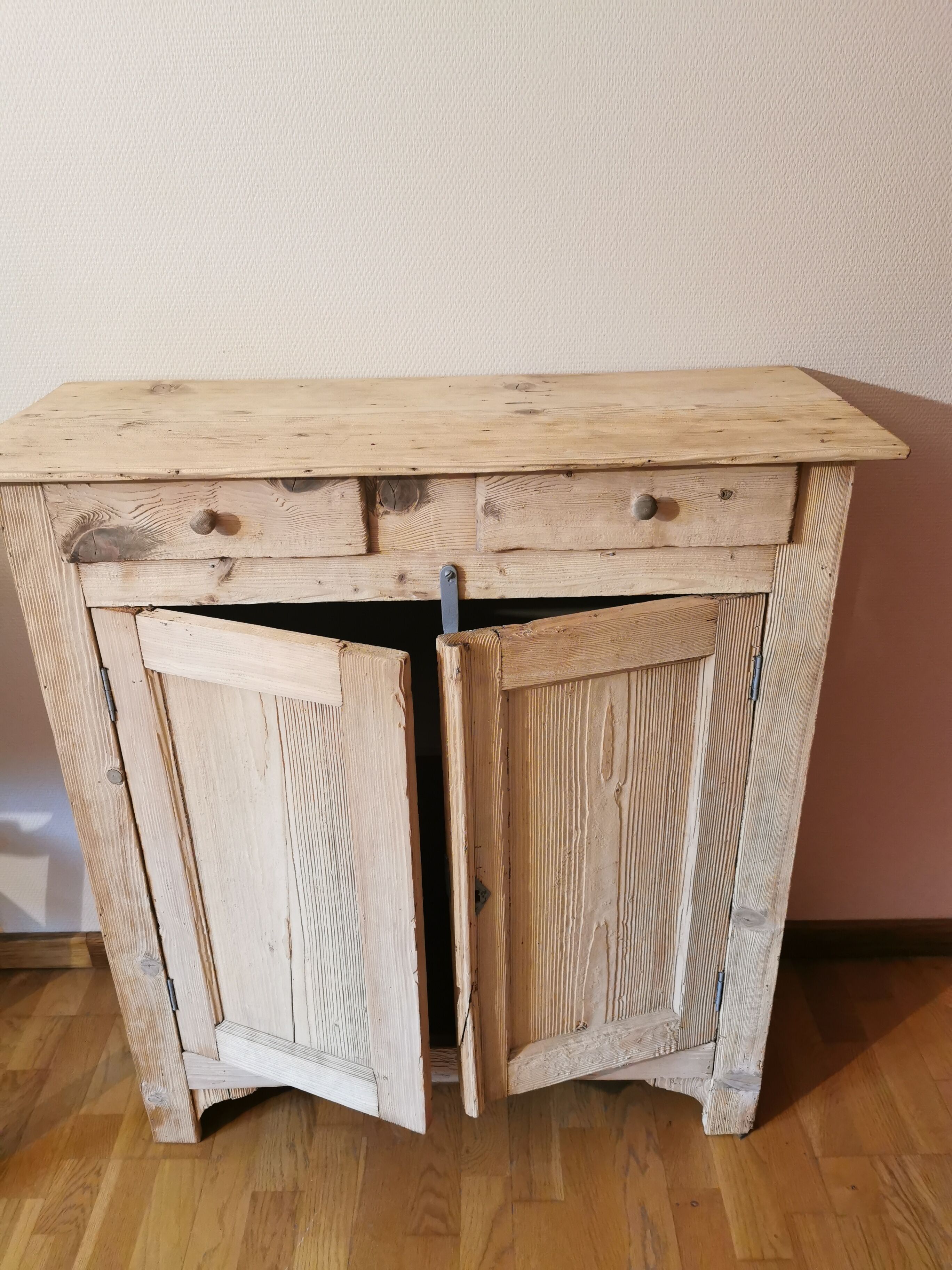Parisian sideboard vintage raw wood