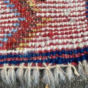 Handmade wool Berber rug with long pile, 110x150cm.