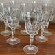 9 glasses with wine feet in chissed glass