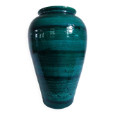 Vintage green glazed ceramic vase