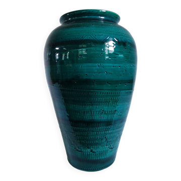 Vintage green glazed ceramic vase