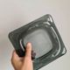 Smoked glass ashtray from the 70s - Square MCM catchall