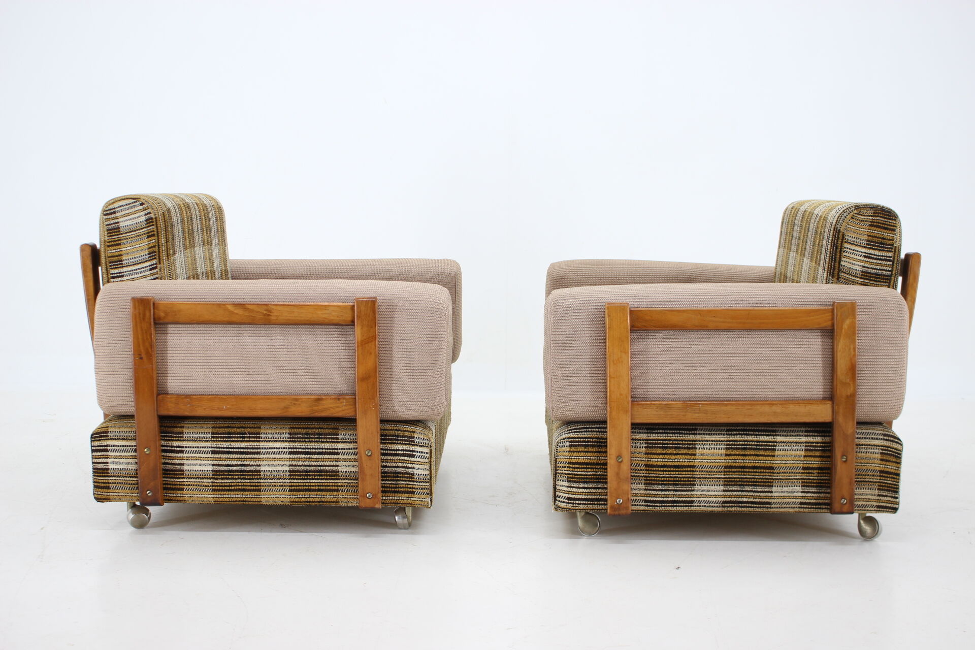 1970s Pair of Armchairs by Drevotvar,Czechoslovakia