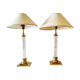 Pair of Plexiglas and brass lamp, Maison Le Dauphin, 1970