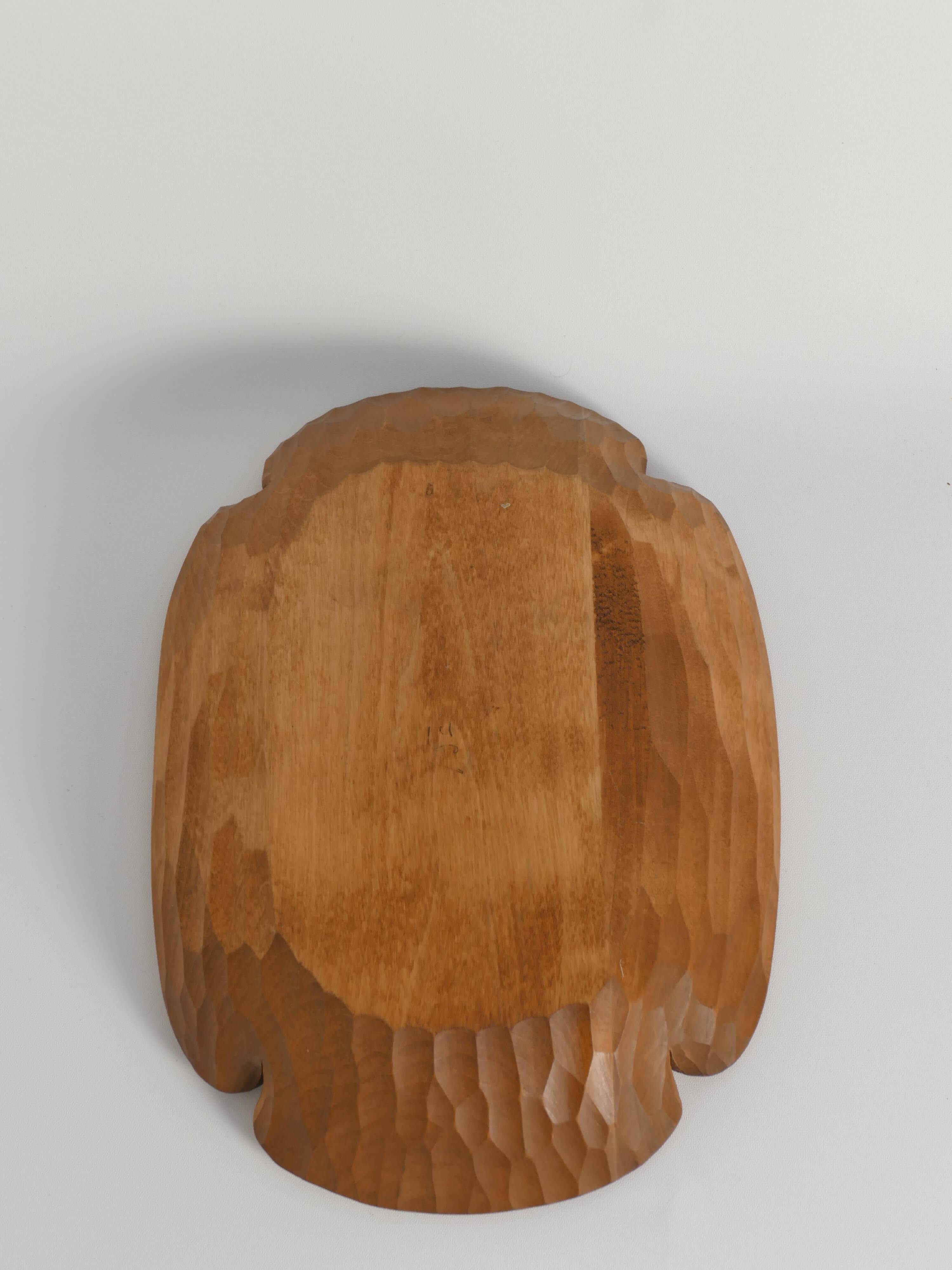 Folk Art Hand-carved Wood Bowl, Sweden 1930s
