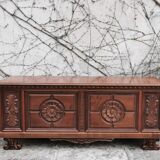 Carved walnut chest of drawers, 1970s