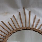 Miroir soleil en rotin 62cm