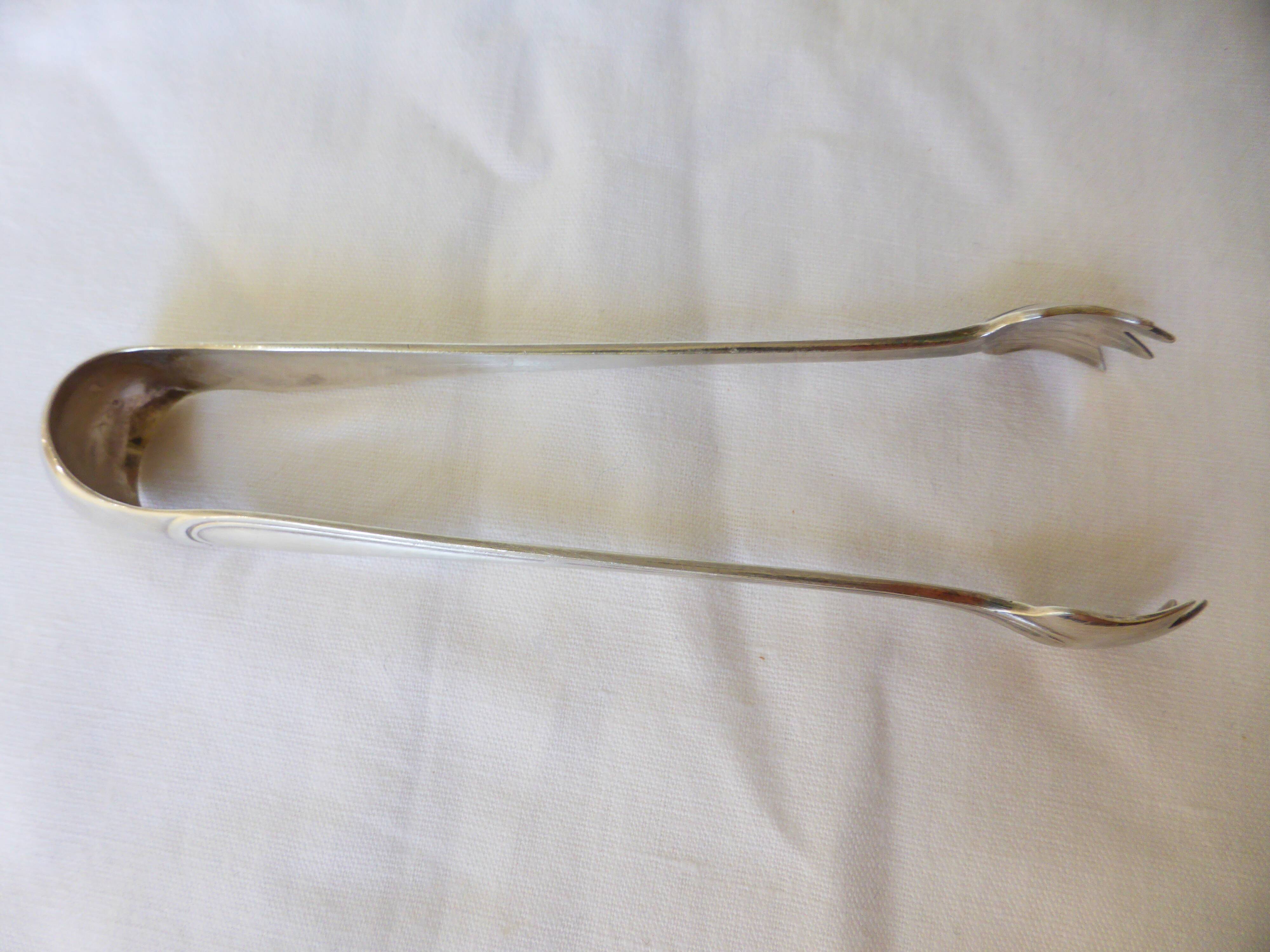Silver-plated metal sugar tongs SFAM vintage 220671