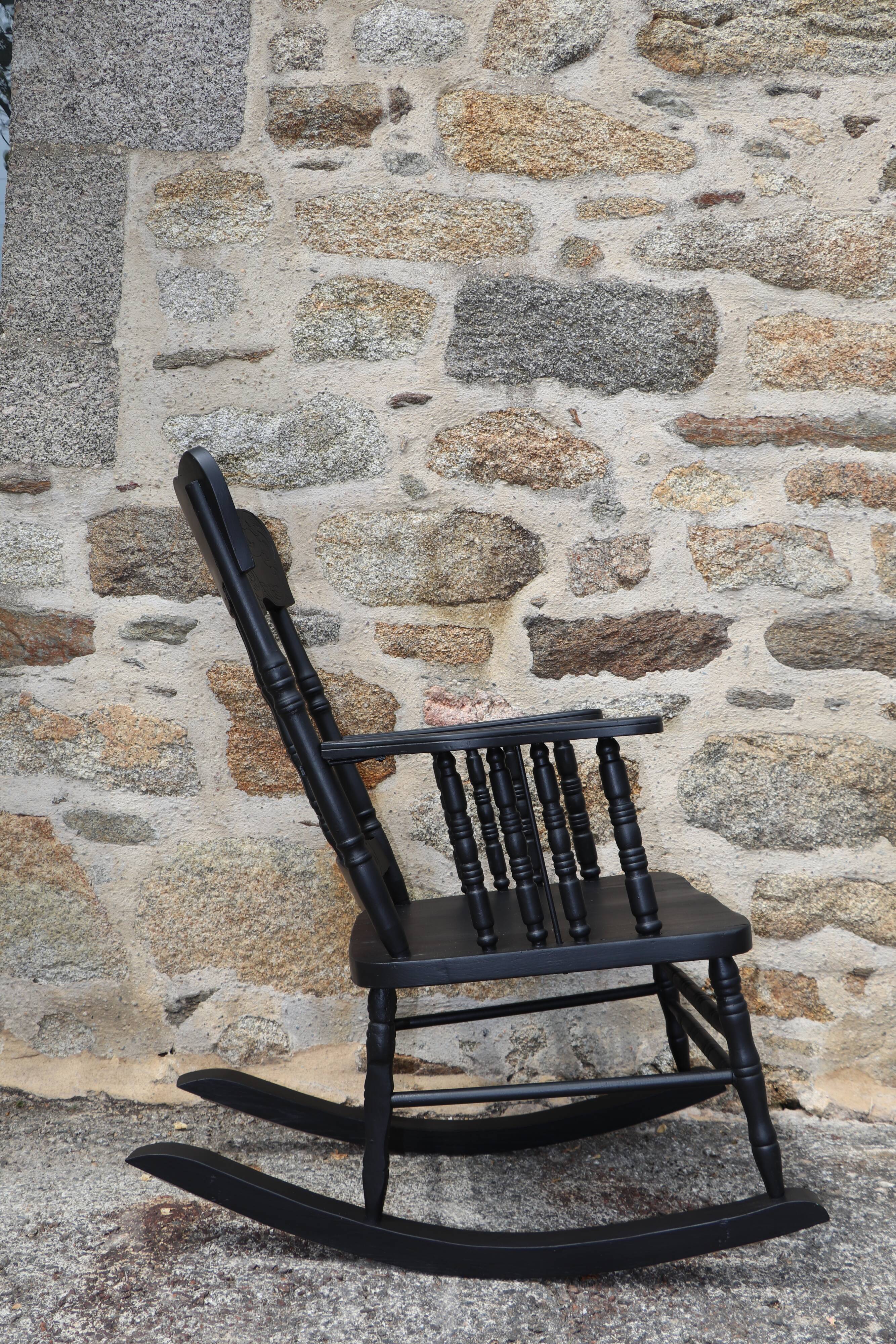 American rocking-chair repainted in black