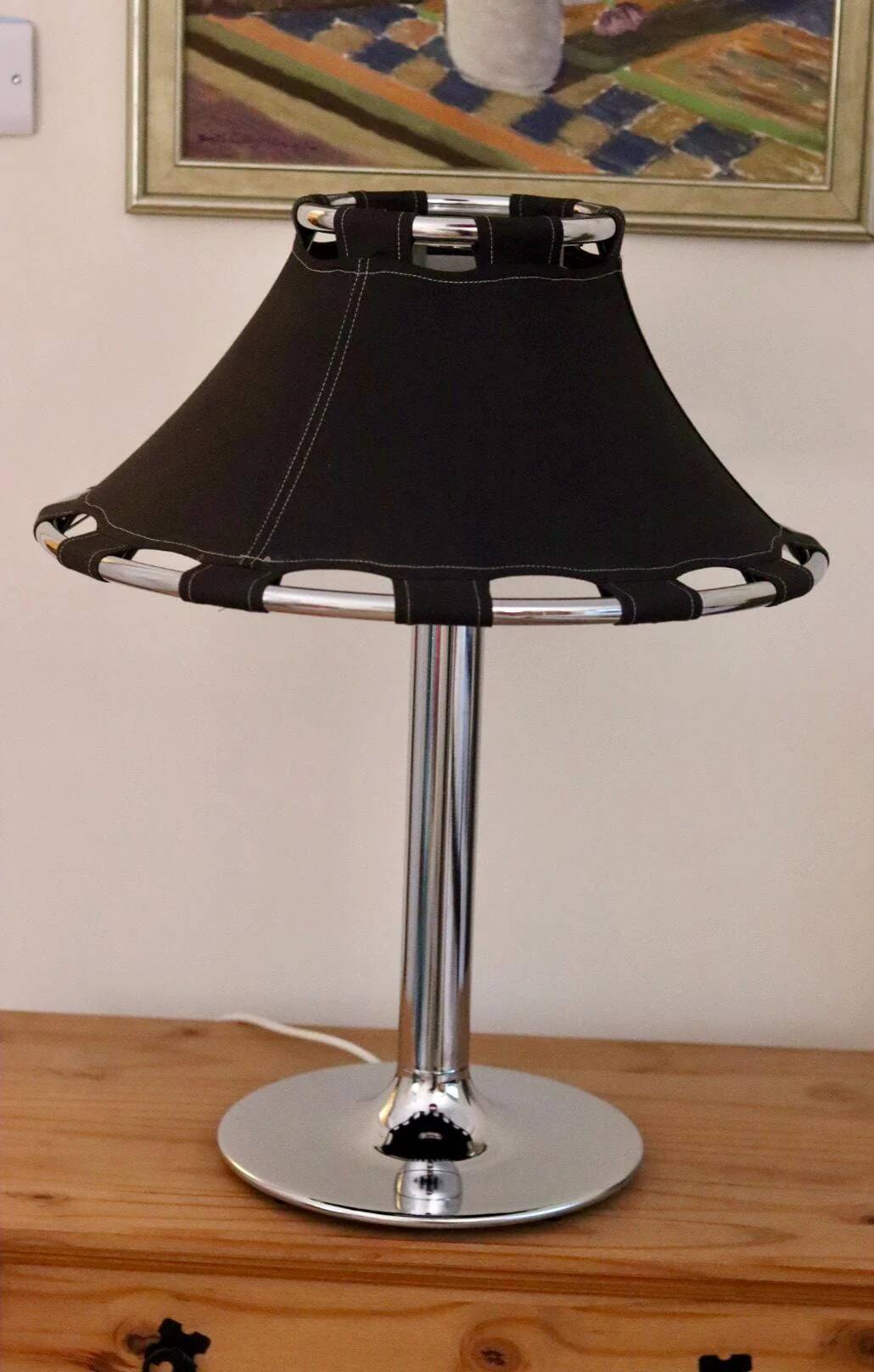 Chrome table lamp by Anna Ehrner for Ateljé Lyktan, 1970s