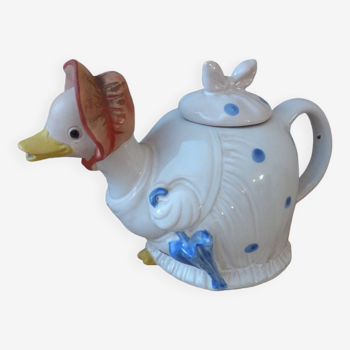 Madame Goose Stoneware Teapot with Umbrella and Bonnet