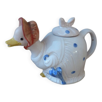 Madame Goose Stoneware Teapot with Umbrella and Bonnet