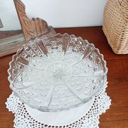 Glass fruit bowl on foot
