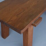 Table brutaliste en chêne massif