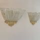 Pair of vintage pressed molded wall sconces, Murano glass, Italy, 1980