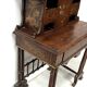 Bureau a gradins en bois décoré de pyrogravures XIX siècle